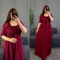 دشداشه نسائي • كشمير زبدة • مقاسات 2x-5x