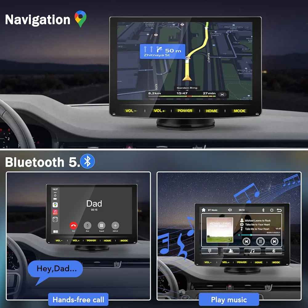 URVOLAX Wireless Carplay Android Auto, 7 inch HD IPS Touch Screen Portable Car Stereo with Airplay Mirror Link, Universal Car Play Support Radio/Bluetooth/Wifi/AUX/FM Transmitter/GPS Navigation

Top highlights
BrandURVOLAX
Connectivity technologyAuxiliary , USB, Wi-Fi
Controller typeAndroid
Special featureBu, Built-In Wi-Fi, FM Tuner
Compatible devicesSmartphone, Speaker
Connector type3.5mm Jack , USB
Wireless/Portable/Universal ● Instead of the traditional 1 din 2 din car stereo, the advanced URVOLAX carplay WITHOUT complicated cable do NOT need any installation skill, power on and hit the road in 3 mins! This NON-embedded wireless carplay voltage is 12-24V and has high compatibility with cars, trucks, vans etc. Place on dashboard or windshield and even different vehicles as you need.
CarPlay / Android Auto ● Easily sync your phone to the 71C car play, WIRELESS access the apps and features such as calls, messages, music, map navigation etc. Allowing screen touch control the 7 inch HD IPS monitor(1024*600) and voice control via Siri or other voice assistant, keep you focusing on the road and enhance your safety while driving.
Android / iOS Mirror Link ● Apple Airplay and Android AutoLink available, screen mirroring any smart phone to a bigger clearer monitor for navigation, youtube videos, movies etc, stay connected and entertained on the way for driver or passengers.
Bluetooth 5.0 ● The LATEST bluetooth version provide you improved sound quality and faster data transfer speeds, simply connect to stream music or answer hands-free phone call with greater ease. USB and micro SD card are also available for this carplay screen infotainment system.
THREE Ways of Audio ● The carplay pro built-in speaker, WIRELESS FM radio transmitter and INCLUDED AUX cable to play through the car speaker directly.
See less
Product specifications
Features & Specs
Item details
Measurements
Warranty
Network Connectivity Technology Auxiliary, USB, Wi-Fi
Controller Type Android
Other Special Features of the Product Bu, Built-In Wi-Fi, FM Tuner
Compatible Devices Smartphone, Speaker
Connector Type 3.5mm Jack, USB
Audio Output Mode Stereo
Surround Sound Channel Configuration 2.0
Video Encoding Format H.264, H.265
Output Power 180 Watts
Wattage 180 watts
Number of Channels 4
Output Wattage 180 Watts
Supported Internet Services Airplay
Control Method Touch, Voice
Audio Output Type Speakers
Wireless Technology Type Bluetooth
Format WAV, WMA
Product image gallery السليمانية, العراق


**إذا كنت صاحب هذا الإعلان وتريد حذفه لأي سبب، رجاءا أرسل رسالة إلى الدعم الفني**