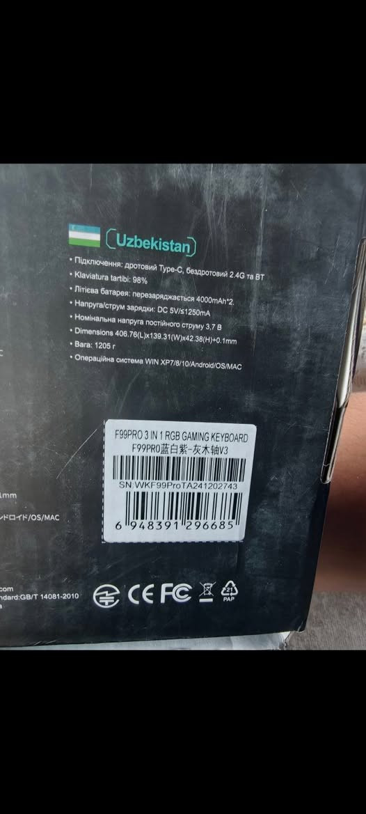 السلام عليكم كيبورد F99Pro للبيع
جديد ما مستخدم كامل غراض
مواصفاته معروفة يشتغل rgb متغير ويشتغل بلوتوث و USB وهواي بي مواصفات
المكان نجف قيم بما يرضى الله


**إذا كنت صاحب هذا الإعلان وتريد حذفه لأي سبب، رجاءا أرسل رسالة إلى الدعم الفني**
