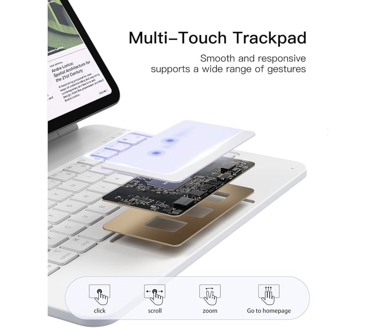 Strong Magnetic Attachment
يثبت الآيباد بالمغناطيس بقوة

✨ Aluminum Alloy Hinge
مفصل ألمنيوم قوي وناعم بالحركة

✨ Adjustable Angle (حتى 130°)
تقدر تغير زاوية الشاشة حسب راحتك

✨ Lightweight & Easy to Carry
وزنه تقريباً 617g خفيف وسهل تنقله

✨ Keyboard + Trackpad
كيبورد كامل ويا ماوس باد مثل الماكبوك

السعر8


**إذا كنت صاحب هذا الإعلان وتريد حذفه لأي سبب، رجاءا أرسل رسالة إلى الدعم الفني**