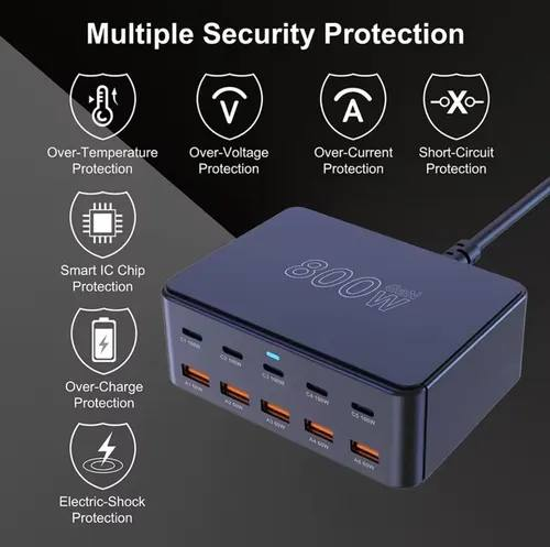 #شاحن UHOMEBUY BK-123D ⚡🔥

✨ محطة شحن احترافية متعددة المنافذ بتقنية GaN³ Pro
كفاءة أعلى، حرارة أقل، وأداء ثابت مع استخدام متعدد الأجهزة

⚡ قدرة إجمالية تصل إلى 800W لشحن عدة أجهزة بنفس الوقت

🔌 المنافذ:
• 5 منافذ USB-C بقوة تصل إلى 100W لكل منفذ ⚡
• 5 منافذ USB-A بقوة تصل إلى 60W لكل منفذ ⚡

⚡ يدعم بروتوكولات الشحن السريع:
PD // QC // AFC // FCP لتوافق واسع مع مختلف الأجهزة

🛡 نظام حماية متكامل ضد:
• ارتفاع الحرارة
• زيادة التيار
• الشحن الزائد

🎯 خيار مثالي للاستخدام المنزلي والمكتبي وشحن عدة أجهزة بكفاءة وتنظيم عالي

للحجز والاستفسار خـاص…📩


**إذا كنت صاحب هذا الإعلان وتريد حذفه لأي سبب، رجاءا أرسل رسالة إلى الدعم الفني**