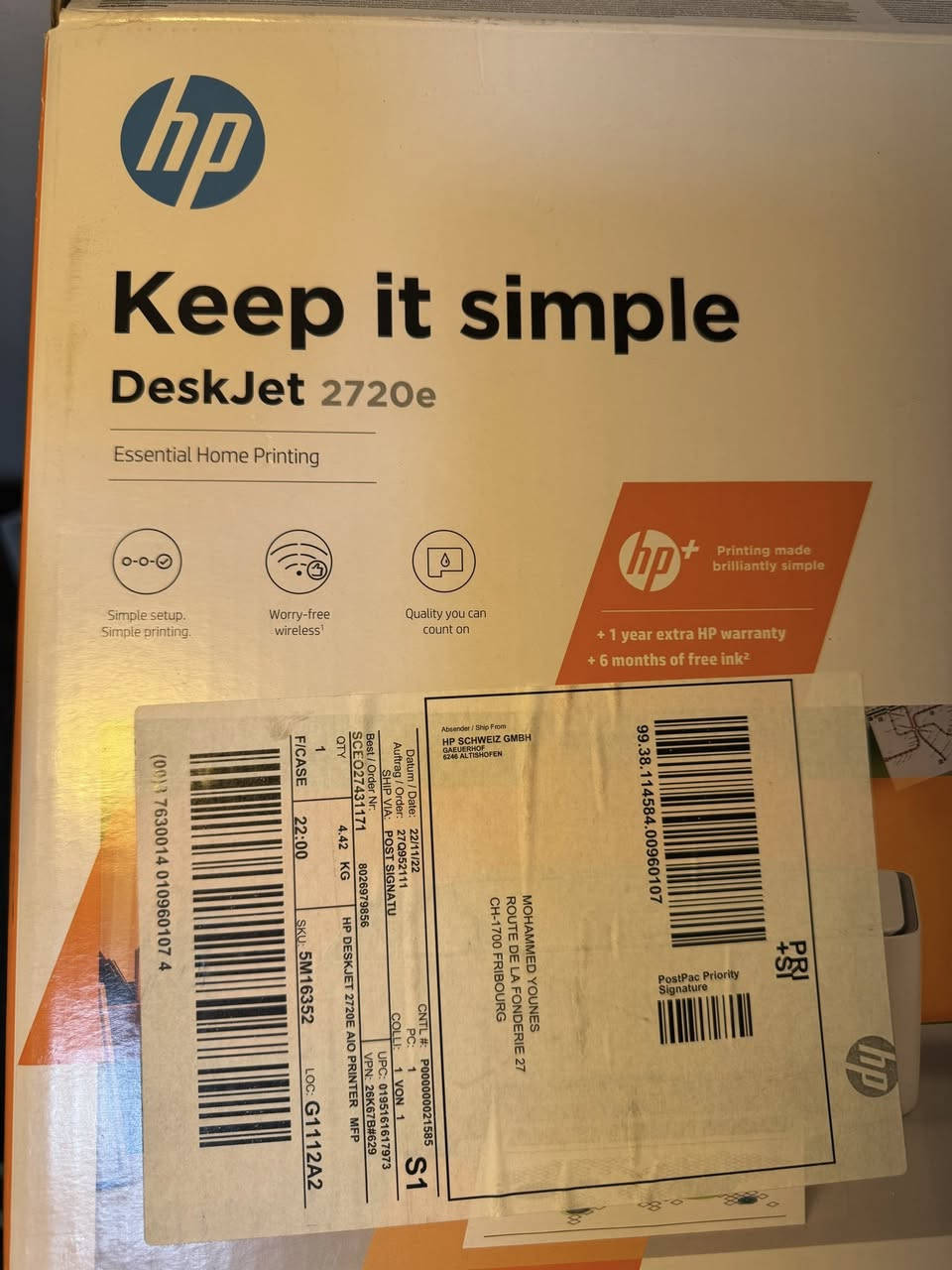 للبيع طابعة HP DeskJet 2720e
استعمال خفيف جداً بحالة ممتازة
تدعم الطباعة والنسخ والسكانر
بيها Wi-Fi والطباعة من الموبايل
كاملة بالكارتون والملحقات
السعر: 100 الف

مكاني كركوك - رقم ***********

* طابعة متعددة الاستخدامات (طباعة / سكانر / نسخ)
* تدعم الطباعة اللاسلكية Wi-Fi
* تشتغل من الموبايل عن طريق تطبيق HP Smart
* طباعة ملونة وأسود
* حجم ورق A4
* سهلة الاستخدام ومناسبة للبيت أو الدراسة
* سرعة طباعة تقريباً 7.5 صفحة بالأسود و5.5 بالألوان
* تدعم USB و Wi-Fi
* تستخدم حبر HP 305 الأصلي
* شاشة LCD صغيرة مع أزرار تحك
