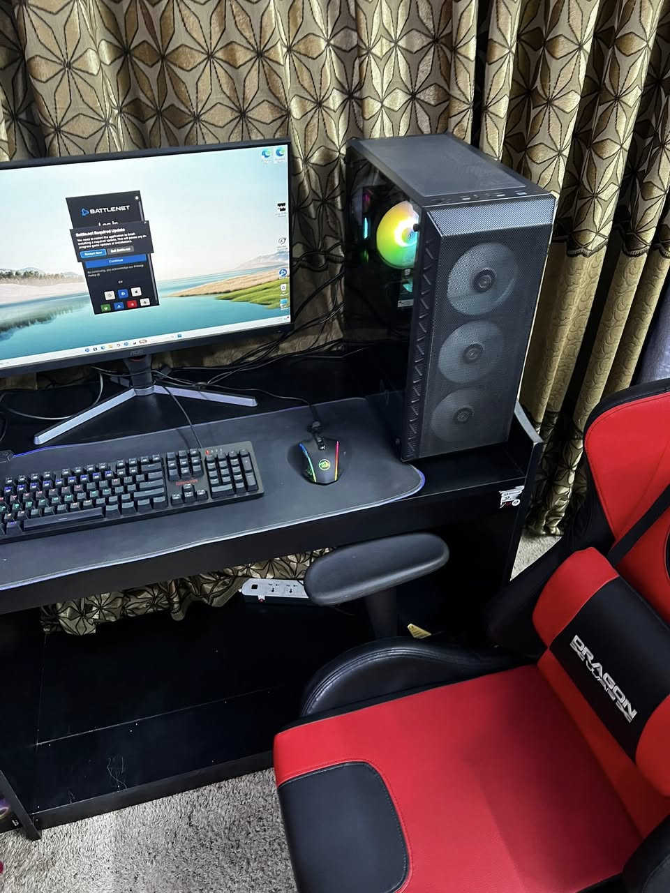 تت
كرت شاشة RTX4060 8g
رامات 16 سرعة 3600 RBG DDR4
معالج i5-12400f
تخزين  M.2 واحد تيرا بايت سرعة 3400
شاشة Full HD  من شركةACO حجم 27 تدعم 180هرتز
ماوس كيبورد سماعات من شركة REDRAGON
يو بي اس 1500VA 
مارس باد RGB
تبريد هوائي من شركة DarkFlash  RGB
مع كرسي كيمنك  من شركة REDRAGON
مع ميز كيمنك اسود نضافة 99‎%‎ 
نضافة الحاسبة بشكل كلي 95‎%‎ ستخدام قليل جدا 3 اشهر تجي تفحص وجرب وبخدمتك ستفسار ع رقم 
***********
السعر 1350.000 مليون و350 الف
* ملاحظه المراوح اضائه ار بي جي بس مااعرف اشغلهن
