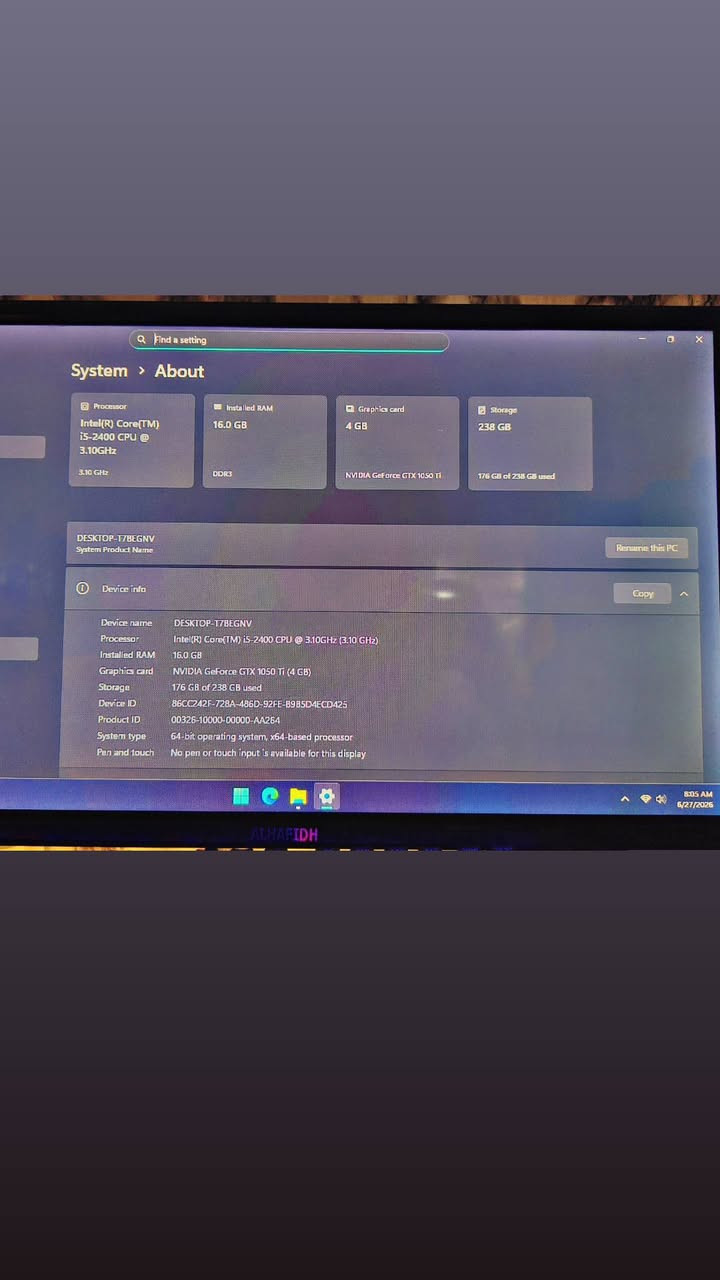 core i5 2400
Ram 16
Gtx 1050
SSD 256GB
بيع او مراوس ب ايفون
مكاني بغداد الشعله


**إذا كنت صاحب هذا الإعلان وتريد حذفه لأي سبب، رجاءا أرسل رسالة إلى الدعم الفني**