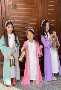 عباية رمضان قطعتين • قماش ماربل • مقاسات 4,6,8,10,12