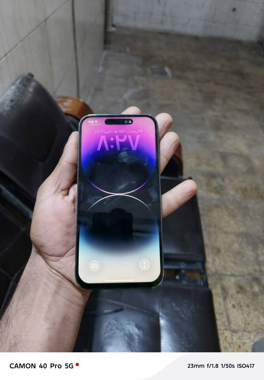 سلام عليكم ايفون 14برو ماكس مبدل شاشه او بطاريه ذاكره 256 مراوس او بيع السعر 600 ***********
