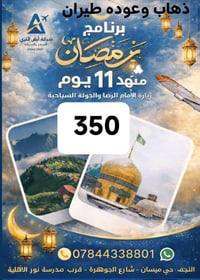 مشهد المقدسة • ١١ يوم • مطار النجف