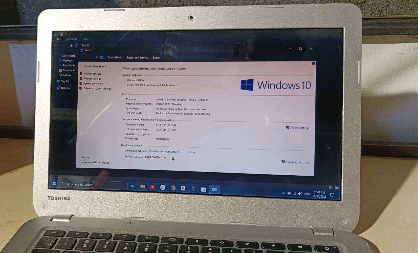 لابتوب توشيبا
نظام وندو ١٠..٦٤k
رام و زاكره ٢/١٦
معالج Celeron 
نظيف كلش مع شحن اصلي 
السعر فقط ٧٥ الف
*********** فقط واتساب