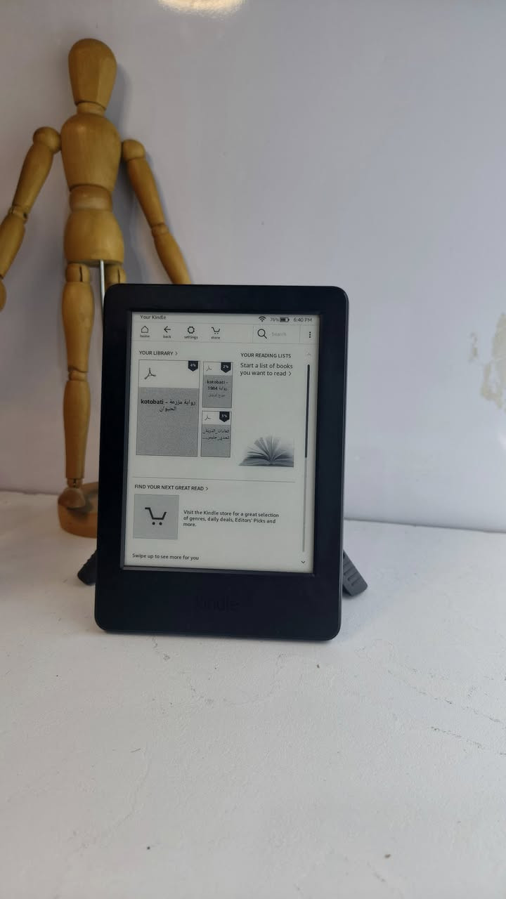 Kindle 🩶
كيندل الجيل السابع 
شاشة لمس سلس 
ذاكرة 4 كيكا تستوعب 3000 كتاب رقمي PDF 
اتصال WiFi. بيه محرك بحث تحمل منه آلاف الكتب 
تكبير وتصغير الكتابة بحركة وحدة 
الكتابة واضحة والتفاصيل رهيبة 
بطارية قوية 
سعر الجهاز 50 ألف متوفر توصيل كافة المحافظات ✨


**إذا كنت صاحب هذا الإعلان وتريد حذفه لأي سبب، رجاءا أرسل رسالة إلى الدعم الفني**