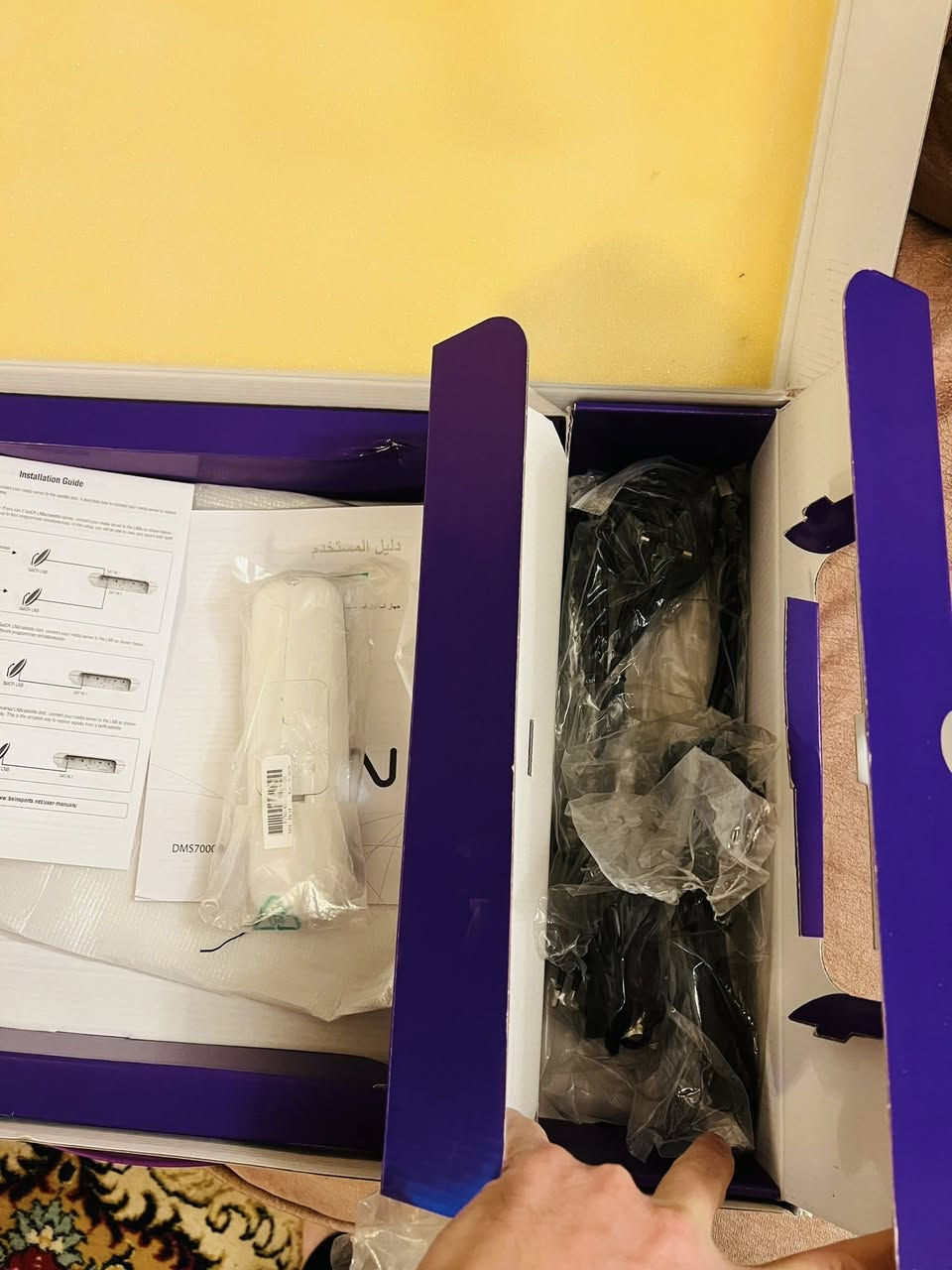 للبيع: جهاز beIN Media Server موديل DMS7000NBS – نظيف جداً
📌 الموديل: beIN DMS7000NBS
📌 الحالة: مستخدم نظيف جدا – مفرمّت وجاهز – بدون اشتراك وبدون سمارت كارد
📌 المواصفات:
• تكدر تشدله قرص داخلي 1 TB للتسجيل
• واي-فاي + إيثرنت + USB
• مدخل HDMI + PVR + تسجيل متقدم
• دعم HD عالي الجودة 💡  ￼

📦 الملحقات:
• ريموت
• كيبل HDMI
• محول كهرباء 
• كرتون

💰 السعر المطلوب : 115 الف دينار (قابل للتفاوض المعقول)
📍 المدينة: بغداد
📞 للتواصل: (***********)
