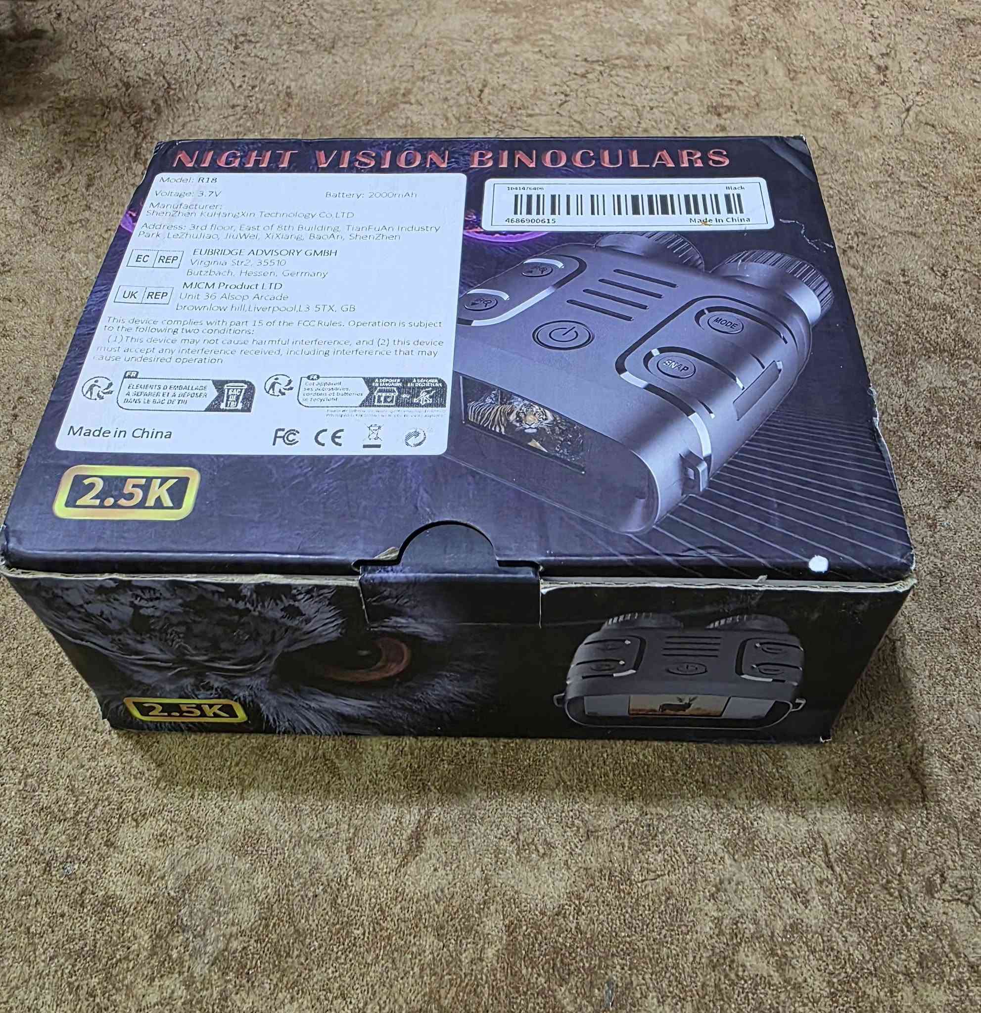 السلام عليكم 
 ناظور رؤية ليلية نهاري رقمي (Digital Night Vision Binoculars) من الطراز R18 بدقة تصوير تصل إلى 2.5K
.دقة العرض والفيديو: يدعم دقة عالية لتسجيل الصور والفيديو
.الرؤية الليلية: يعتمد على نظام الأشعة تحت الحمراء ليوفر رؤية واضحة في الظلام الدامس أو الإضاءة المنخفضة
.البطارية: يعمل ببطارية قابلة لإعادة الشحن بقوة 2000 مللي أمبير (بجهد 3.7 فولت)
.شاشة العرض: يحتوي على شاشة داخلية مدمجة لعرض المشاهد والملفات المسجلة مباشرة.
السعر ٤٥


**إذا كنت صاحب هذا الإعلان وتريد حذفه لأي سبب، رجاءا أرسل رسالة إلى الدعم الفني**