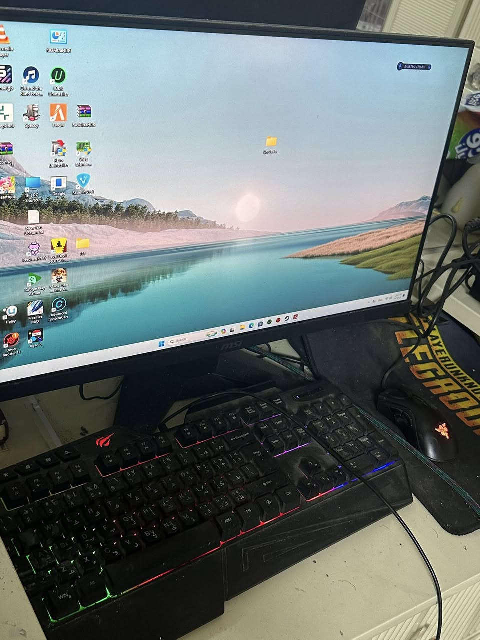 🔥 جهاز قوي ومناسب للألعاب والشغل الثقيل 🔥
🔷 المعالج: Intel Core i5 14400

🔷 الرام: 32GB DDR5

🔷 كرت الشاشة: RX 6600 XT 8GB

🔷 المذربورد: ASRock Z790 Pro RS

🔷 التخزين:

• SSD 512GB

• SSD 1TB

🔷 الباور سبلاي: 850W Gold

🔷 التبريد: هوائي (مبين درجة الحرارة)

🔷 الكيس: Empire Gaming RGB

🖥️ الشاشة:

MSI

حجم 24 إنج

معدل تحديث 200Hz

وياه ماوس نوعيه كلش زينه مال العاب 

وكيبود نوعية كلش زينه 

و يو بي اس نوعيه ممتازه 

✨ جهاز جاهز يشغل أقوى الألعاب بسلاسة وأداء عالي 🌟
السعر : مليون و300  وبيهه مجال
العنوان بغداد حي الخضراء 

للاستفسار 

***********
