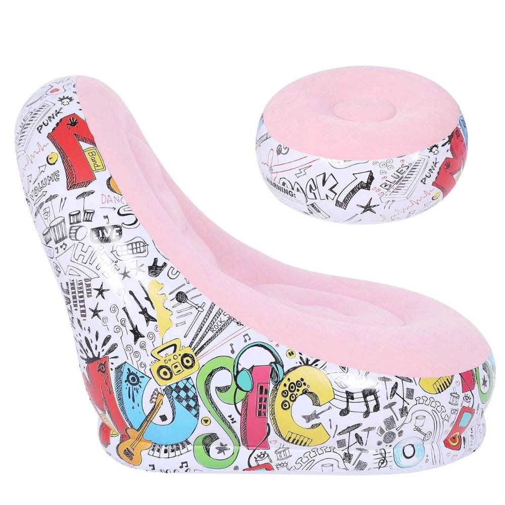 تصميم مميز وعصري 

* متوفر بجميع الالوان

- السطح مصنوع من قماش عالي الجودة

- قدرة تحمل عالية للاوزان

- نسيج قوي مقاوم للثقوب

- ثبات عالي للحماية من السقوط

- مصنوع من نسيج مرن جلاتيني

- ياتي معه منفاخ يدوي 

- ابعاد الكرسي : 166 * 98 * 83 cm 

- ابعاد المقعد : 62 * 62 * 31 cm
موجود توصيل مجاني لكافة المحافظات 