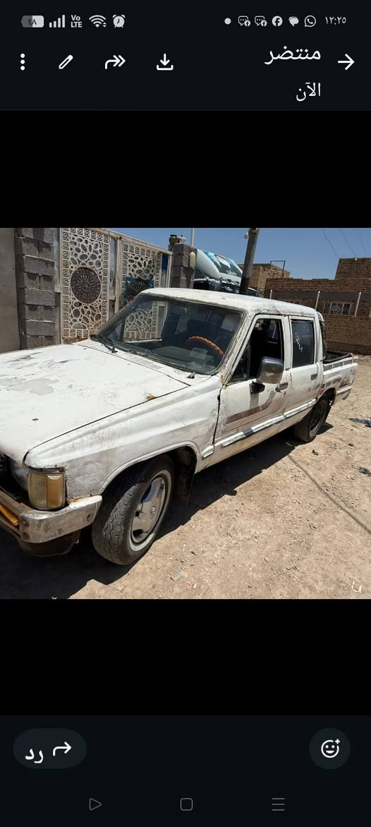 السلام عليكم بيكم دبل موديل 86 ذي قار تحويل جاهزه شاصي مكينه كير حداديه كفاله زوج تاير باتري كهربائيات شغاله السعر 23$ مكان السياره ذي قار قظاء الفجر ت ***********
