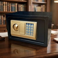 خزنة إلكترونية متينة بتصميم كلاسيكي فاخر يناسب مكتبك ومنزلك. ​✅ نظام ح...