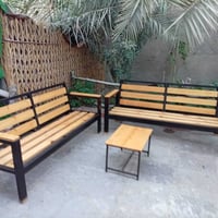جلسات حدائق • حديد مطعم بخشب • ٢م