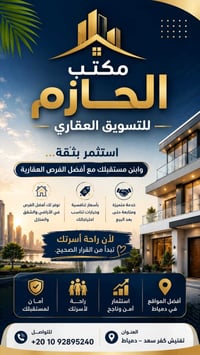 الحازم للتسويق العقاري • تسويق عقاري • عقارات دمياط • عقارات كفر سعد •...