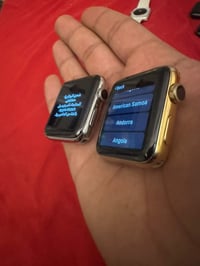 ساعتين ابل الجيل الثاني قياس 42mm   الاولى طلاء ذهب نسخه خاصه الثانيه ...