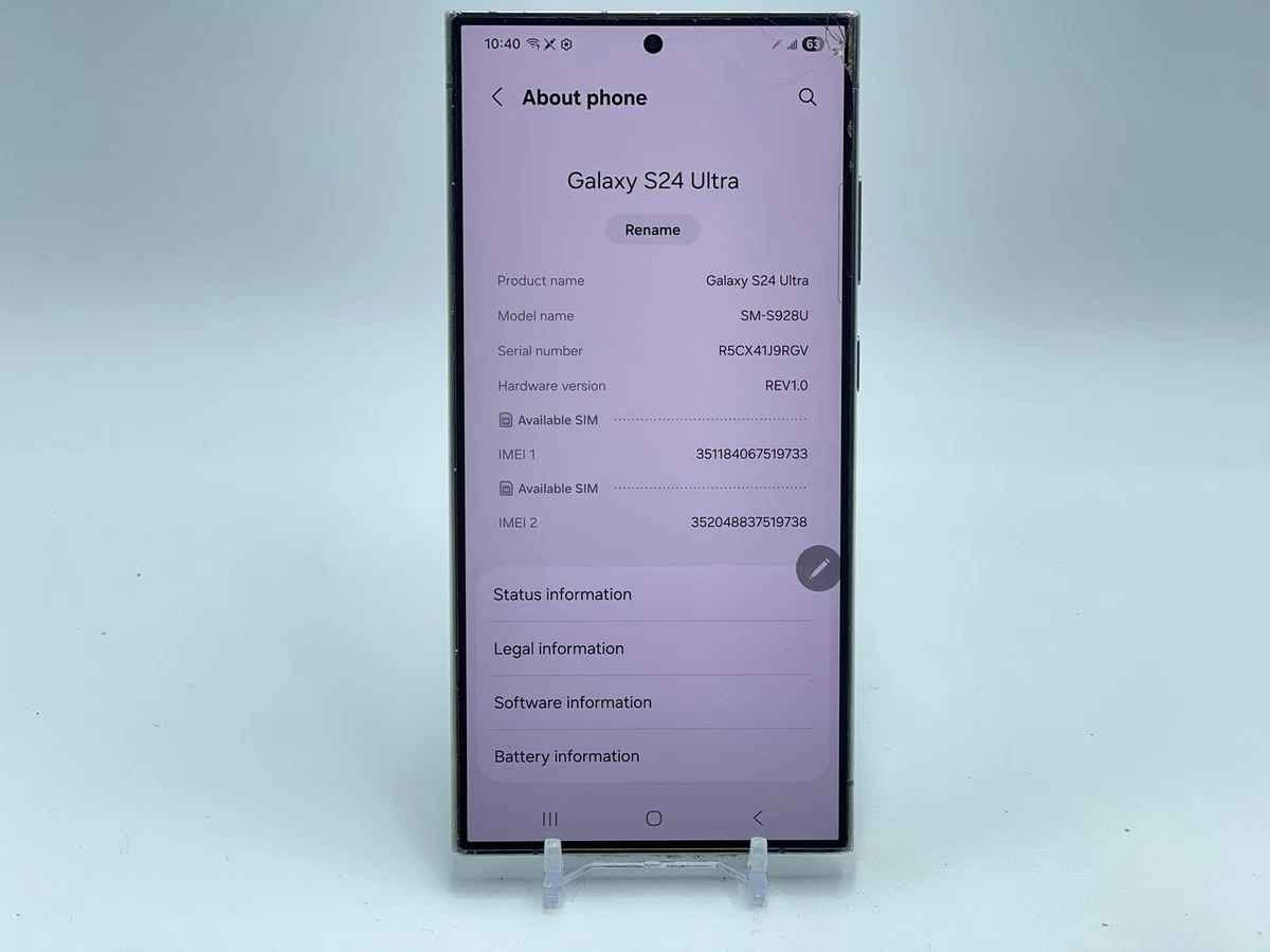 Samsung Galaxy S24 Ultra 256GB (Titanium Gray)

بطارية 98%، IMEI Clean، مفرمت وجاهز للاستخدام.
الجهاز مقفول على شبكة (Carrier Locked).

الحالة:

- الشاشة واللمس يعملان بشكل طبيعي.
- كسر في الزاوية العلوية اليمنى للشاشة.
- الظهر الخلفي مكسور.
- الكاميرات تعمل بشكل طبيعي.
- بدون قلم S Pen.
- الجهاز فقط بدون ملحقات.

يباع بالحالة الحالية.
السعر .585.000 الف قفل بدون عملة
مكاني بغداد البياع
*********** بغداد, العراق
