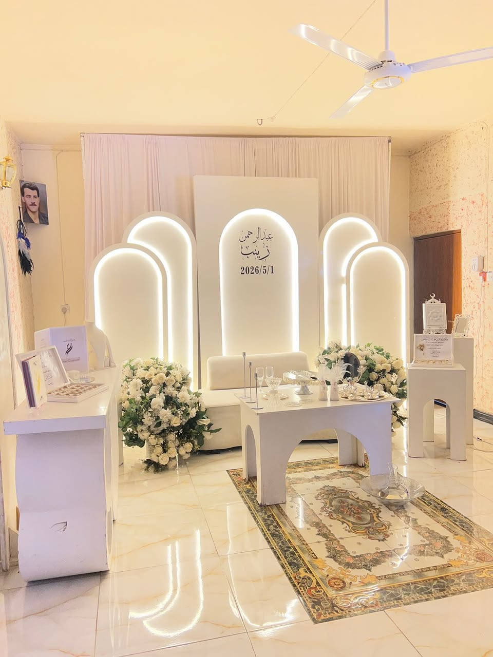 ---
*كوشة خطوبتج بديالى لازم تكون غير 💍✨*  
نجهزلك كوشة فخمة داخل صالة المزرعة تطلع بالصور والفيديو تحفة.  
شغل مرتب واسعار مناسبة لاهل ديالى.  
للحجز: ***********
#كوشات_خطوبة_ديالى #كوشات_ديالى
