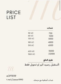شحن شدات • ببجي • متجر القيصر