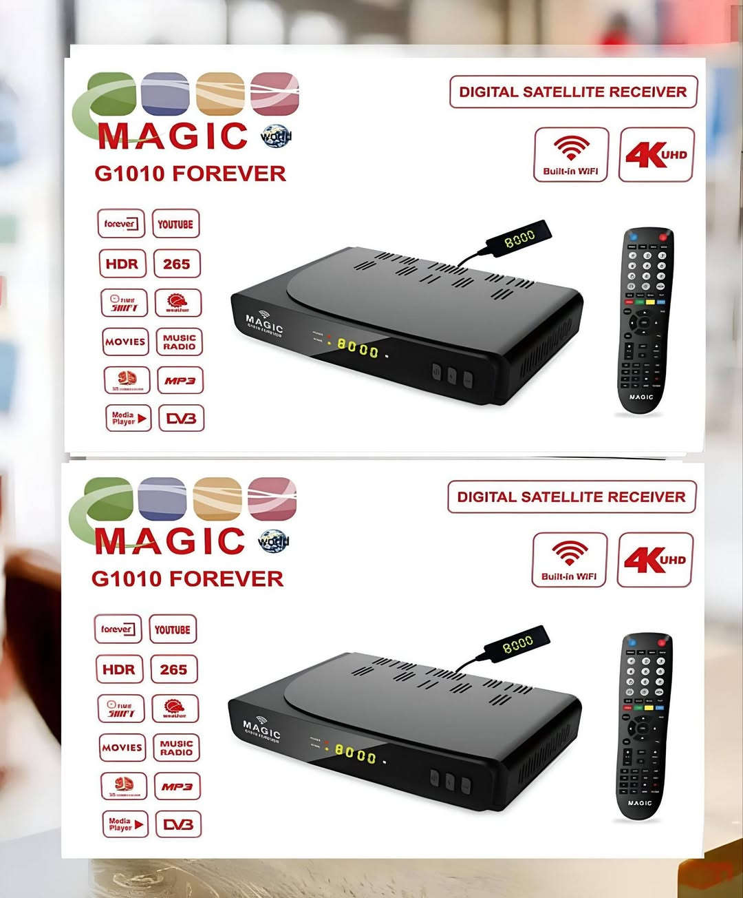 🔥 توفر من جديد الوحش العملاق والراقي 💪📡
✨ متوفر الآن لدى معرض النرجس للستلايت ✨
⚡ جهاز الأسطورة MAGIC G1010 FOREVER ⚡
رسيفر قوي يجمع بين الأداء العالي، التقنيات الحديثة، والاشتراكات الطويلة 🔥
كل التفاصيل مرتبة وواضحة لسهولة الاختيار 👇👇
⚙️ المواصفات الفنية للجهاز
🚀 الأداء والجودة
✔️ يدعم دقة عرض 4K UHD بجودة فائقة 📺
✔️ يدعم ترميز الفيديو H.265 HEVC لأفضل جودة وأقل استهلاك 📡
✔️ معالج قوي لأداء سريع وثابت ⚡
✔️ ذاكرة RAM تصل إلى 4GB (حسب بعض المصادر) 💾
✔️ ذاكرة فلاش داخلية لتخزين السوفتوير 🔧
🌐 الاتصال والدعم
📶 واي فاي داخلي مدمج (Built-in WiFi)
📡 يدعم 5G WiFi
🔌 منفذ شبكة Ethernet LAN
🔌 منفذ USB ×1
📡 Tuner واحد لاستقبال الإشارة
🔊 الصوت والترجمة
🎧 صوتيات ممتازة ونقية
🗣️ تحويل المعلق من الإنجليزي إلى العربي عبر أقمار الشيرنج
📝 دعم الترجمة الاحترافية
🔊 دعم Dolby Audio (حسب دعم التلفاز)
🎥 مزايا التشغيل
✔️ دعم IPTV لمشاهدة الباقات عبر الإنترنت 🌍
✔️ خاصية TimeShift (إيقاف واستكمال البث) ⏸️
✔️ خاصية Replay لإعادة المشاهدة 🔁
✔️ دعم الترجمة لقنوات DVB + TXT 📝
❌ لا يعمل بنظام Android
❌ لا يحتوي على متجر Google Play
📡 الاشتراكات المرفقة مع الجهاز
🔴🌐 IPTV
01️⃣ FLY IPTV — 10Y
02️⃣ BIGO IPTV — 10Y
03️⃣ ALEX TV — 15M
04️⃣ VIRA TV — 15M
05️⃣ SHOWSAT — 15M
06️⃣ MANGO — 15M
07️⃣ MEGO IPTV — 3Y
08️⃣ HAHA IPTV — 3Y
09️⃣ CUTE IPTV — 3Y
🔟 TURK Series — 3Y
1️⃣1️⃣ PINK IPTV — 3Y
1️⃣2️⃣ BN4K — 3Y
1️⃣3️⃣ TOPTEN VOD — 3Y
1️⃣4️⃣ Forever IPTV — 12M
1️⃣5️⃣ MyBox IPTV — 24M
1️⃣6️⃣ COBRA IPTV — 12M
1️⃣7️⃣ APPOLO IPTV — 12M
📌 شيرنج IKS
🔓 شيرنج مرفق 12 شهر لفتح بعض القنوات المشفرة
⚠️ ملاحظات مهمة
✔️ الاشتراكات تختلف حسب البائع والعرض
✔️ بعض الأجهزة تدعم USB مودم 3G / 4G
✔️ صوت Dolby يعتمد على دعم التلفاز
✔️ جهاز عملي وسهل الاستخدام بدون نظام Android
📊 الخلاصة
✅ رسيفر قوي مع IPTV واشتراكات طويلة
✅ يدعم 4K + H.265 + WiFi + 5G + Dolby + ترجمة احترافية
✅ صوتيات مميزة وتحويل المعلق للعربي
✅ مناسب للرياضة، الأفلام، والترفيه 🎬⚽
✅ أداء ثابت وسهل الاستخدام
📞 للحجز والاستفسار حصراً عبر الخاص أو الاتصال
🚚 خدمة توصيل متوفرة لجميع محافظات العراق 🇮🇶
📲 واتساب:
https://wa.me/7712524420�
✨ معرض النرجس للستلايت – الجودة عنواننا ✨


**إذا كنت صاحب هذا الإعلان وتريد حذفه لأي سبب، رجاءا أرسل رسالة إلى الدعم الفني**