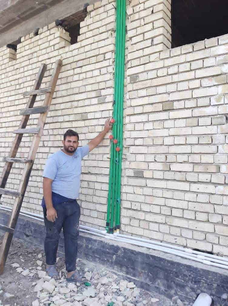 السلام عليكم نعمل على تأسيس ماء ولا كهرباء ولا مجاري شغل درجة اولي وبنسب لاسعار للاتصال على الرقم *********** والماعندة بنص القيمة وآني بخدمتك
