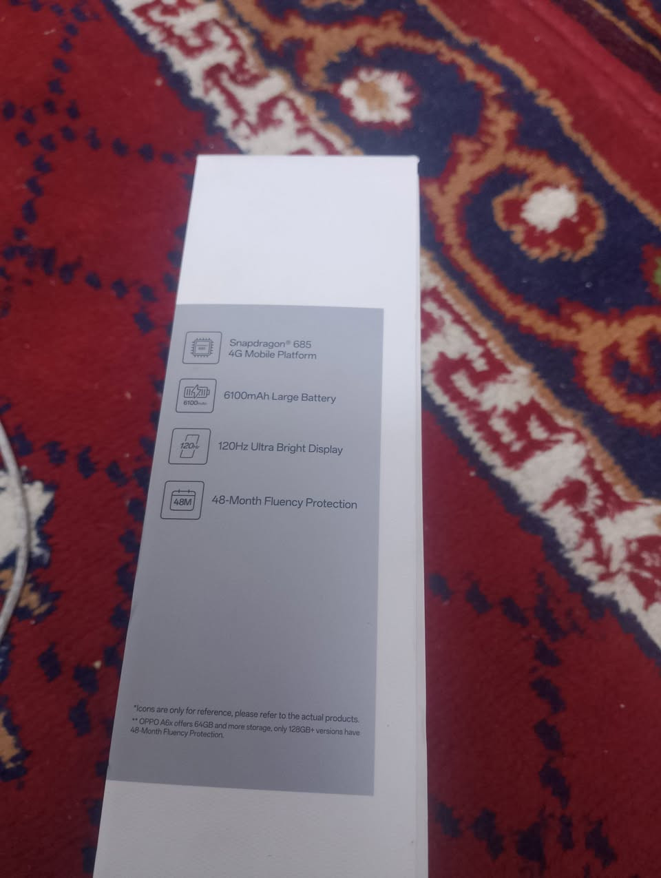 السلام عليكم 
جهاز اوبو Oppo A6X جهاز جديد صار شهر من اخذته 270 بعده بالضمان مالته 
ذاكره 256 بطارية 6000
رايده 225 مجال بسيط ✔️ 
عنوان بغداد ✔️ تواصل واتساب 
***********
