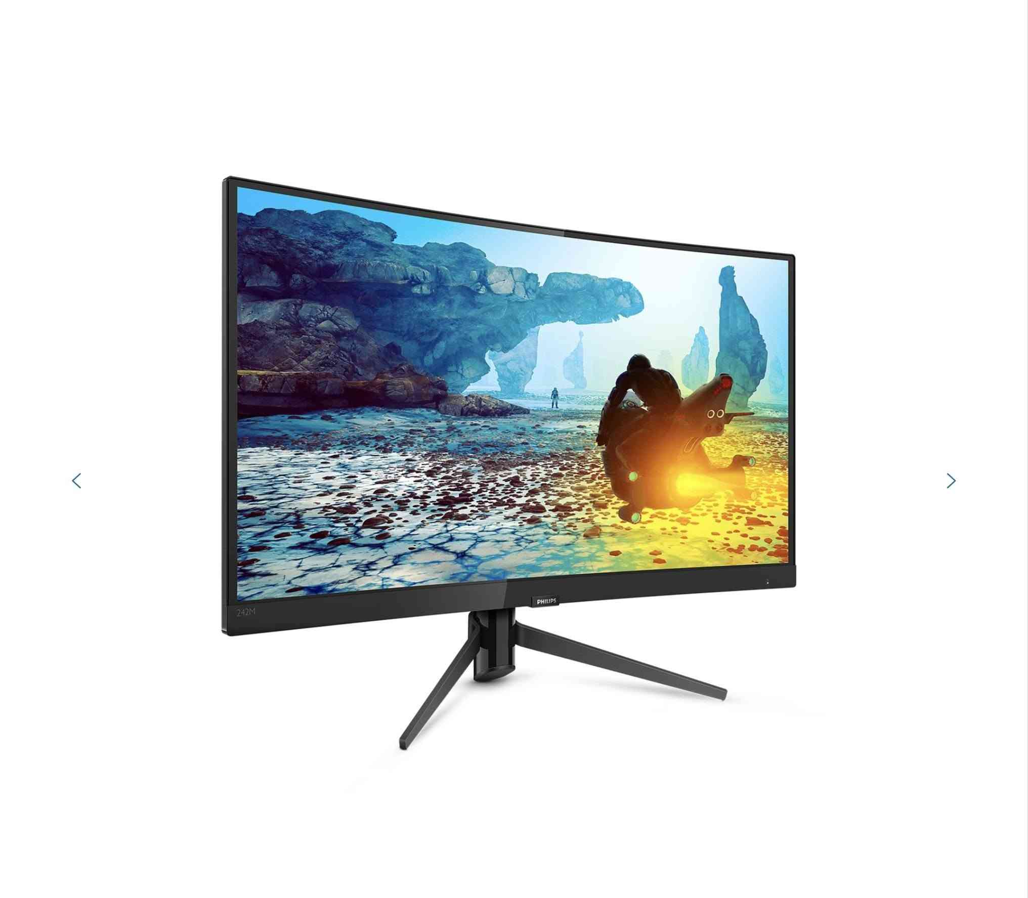 السلام عليكم 
شاشة للبيع Philips 242M7 Gaming
الحجم: 23.6 إنش (منحنية 1500R)
الدقة: Full HD (1920×1080)
معدل التحديث: 144Hz
نوع اللوحة: VA
السطوع: 250 شمعة
التباين: 3000:1
الألوان: 16.7 مليون لون
تغطية الألوان: sRGB 121% / NTSC 98.7%
زوايا الرؤية: 178 درجة
المميزات:
دعم AMD FreeSync (لألعاب بدون تقطيع)
شاشة منحنية تعطي تجربة أفضل بالألعاب
تقنية Flicker-Free (مريحة للعين)
وضع LowBlue لتقليل إجهاد العين
تحسين الصورة SmartImage Gaming
المنافذ:
HDMI 1.4
DisplayPort 1.2
VGA
مخرج صوت (Audio Out)


**إذا كنت صاحب هذا الإعلان وتريد حذفه لأي سبب، رجاءا أرسل رسالة إلى الدعم الفني**