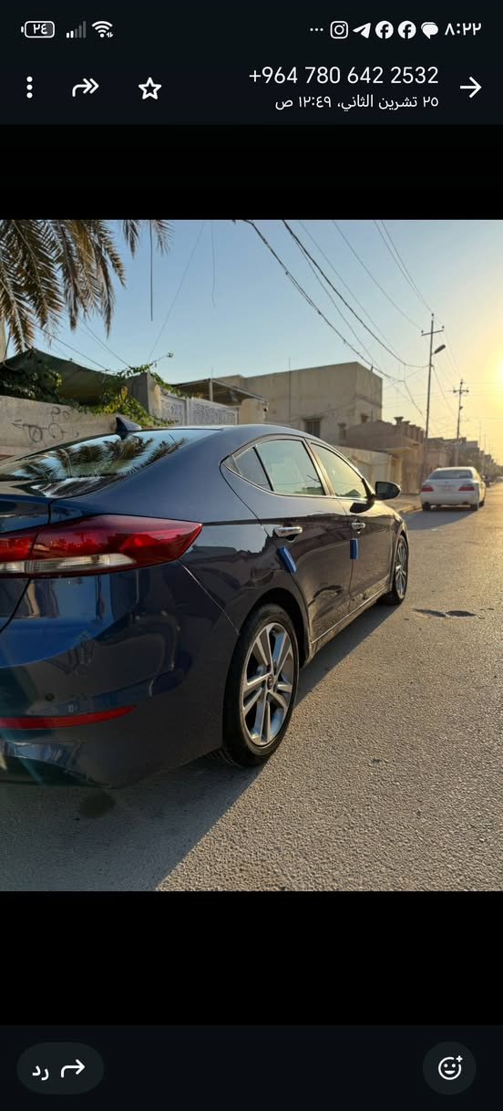 السلام عليكم
النترا 2017 
وارد امريكي
محرك 2.0 دوش
ويل 17
رادار امامي
رادار خلفي
نقاط عمياء
فول تحكمات ستيرن
تحديد مسار
سياقة ذاتيه
مقاعد تدفئه
شاشه جبيرة
عدادات ديجيتل
وباقي مواصفات الالنترا المعروفة
رقم اربيل تريد تحويل تريد وكالة السعر 115 وبيها مجال
للأستفسار***********
    حادث جاملغ وبنيد
بدون دوخل
