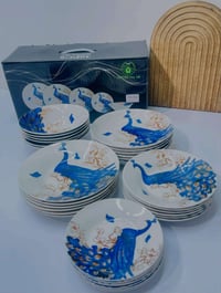 سيت فرفوري • 30 قطعة • نقش الطاووس