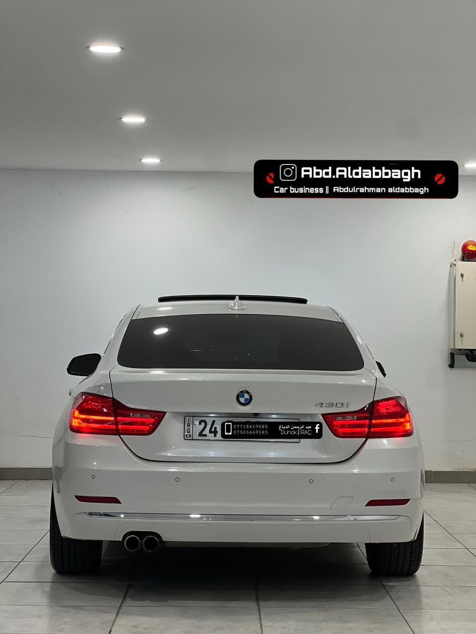 BMW 430i 2017
ماشيه 74 الف ميل 
محرك 4 سلند 2.0 توين توربو 
فول مواصفات 
مكان السيارة دهوك 
ضرر السيارة
باب و جاملغ تبديل  شركة نفس اللون
و نص البوند و و جاملغ صبغ 
ايرباك راجع شركة بلادي 
السعر : 173$ ورقة و بيها مجال
***********
.
