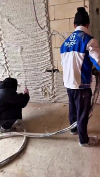 تەکنەلۆژیای نوێ لە سپیکاری (گەچکاری) دا! 🏗️✨ بەبێ پیسبوونی زەوی و بە س...