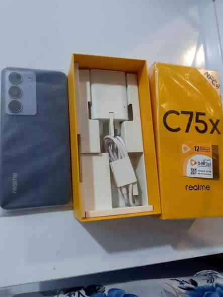السلام عليكم  جهاز ريلمي سي75 اكس  ذاكره 256جهاز مستخدم شهر واحد فغط السعر 200 بي مجال  بسيط  للشراي *********** وتساب موجود

