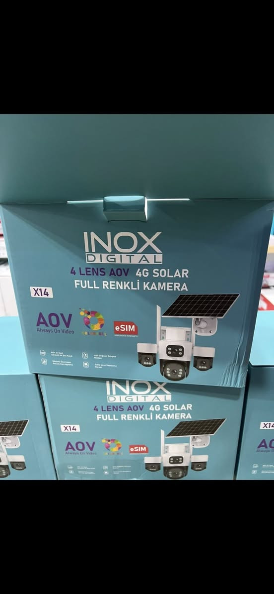 كامرة ماركة inox تشتغل على الطاقة الشمسية عدد الكامرات في الجهاز الواحد 4 كامرات تحكم عن عن طريق التلفون موجود بيها e sim يمكن اضافة رام داخلي لها ما تحتاج نت يمها لان بيها سيم كارت داخلي للاستفسار الاتصال على ***********
