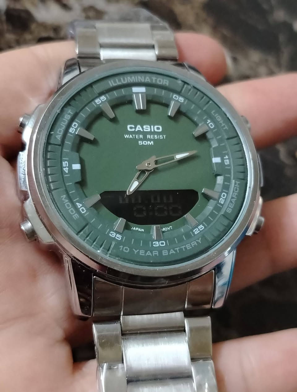 كاسيو دبل تايم ياباني 
باله اوربي  غير مستعمل 
مينه  زيتوني سيراميك
اضائه led 
معدن ستانلس ستيل مقاوم للماء 
وزن ثقيل 
زجاج زفير ضد الخدش والكسر .التعجبة يخلي سعر والف عافية علياخذها


**إذا كنت صاحب هذا الإعلان وتريد حذفه لأي سبب، رجاءا أرسل رسالة إلى الدعم الفني**