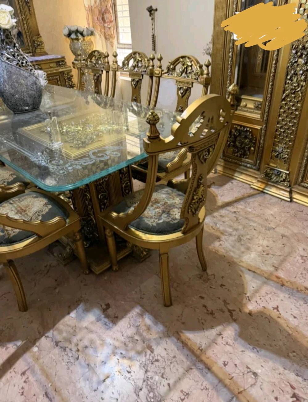 غرفه طعام مصري للبيع او مراوس بغرفه مصري او تركي