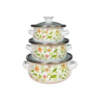 قدور مينا • ثلاثي • غطاء زجاج