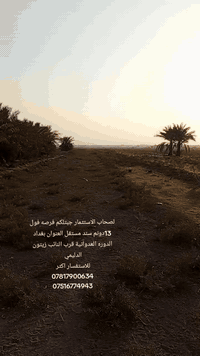 *********** 
للاستفسار اكثر 
السلام عليكم 13دونم سند مستقل طابو زراعي سند 25على طابو المحموديه تقطيع حسب الطلب من ربع دونم وانت صاعد بأسعار مناسبه للاستفسار اكثر الاتصال على 
***********
***********
#بغداد #عقارات_الدوره #هوررجب
