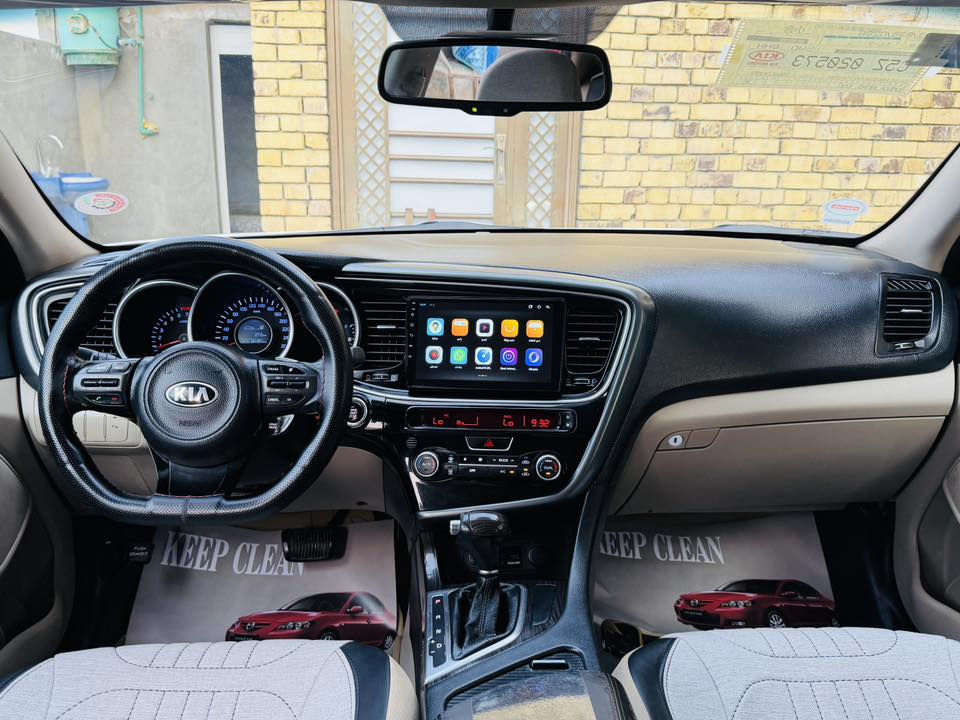 السلام عليكم ورحمة الله وبركاته.. 
كيا اوبتيما خليجي موديل 2014  شكل 15 على وضع الشركة فول مواصفات قمارة حديد كفاله عامه من الداخل والخارج ضربه صبغ تبديل فتح حتى الدعاميات مكفوله ( كتاب الفحص مرفق مع المنشور بتاريخ اليوم )محرك 2400 دوش ماشيه 180 استخدام شخصي على أيد وحده رقم بصره دولي سنويه مجدده لغاية 2030 مشروع وطني هزه جديده مواصفات السياره بصمة تشغيل بصمة أبواب جهتين شغاله ستيرن حرف D سبورت تبريد قطعتين جلد بلاد لد امامي خلفي بصمة جنطه ويل كب اصلي عدد 5 مرايات شفط ذكيه إشاره بالمرايه تحكم استيرن جهتين شغال مثبت سرعه شفتات نضام سبورت نضام ايكو حساس امامي خلفي شغال يدات نيكل من الداخل والخارج شاشه تاب كبيره كامرة بلاديه كتلوكات الشركة تبريد بيانو تدفئة شغاله  كير محرك حداديه تبريد كله عالبلاد فول كهربائيات تراي شكد ميعجبك حداديه شرط 100% سياره جديده جدا بمعنى الكلمه السعر 150 مكان السيارة الناصرية ***********
