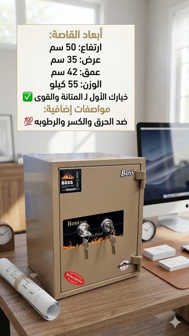 قاصات الملوك
يتوفر توصيل لكل المحافظات 🚚
قاصات ألماني ضد الحرق والكسر والرطوبة 💪🔥

✅ تفحص القاصة قبل لا تستلم
✅ خامة قوية وأمان عالي
✅ مناسبة لحفظ الأموال والمستندات والمجوهرات

متوفرة بأحجام مختلفة وبأسعار مناسبة


**إذا كنت صاحب هذا الإعلان وتريد حذفه لأي سبب، رجاءا أرسل رسالة إلى الدعم الفني**