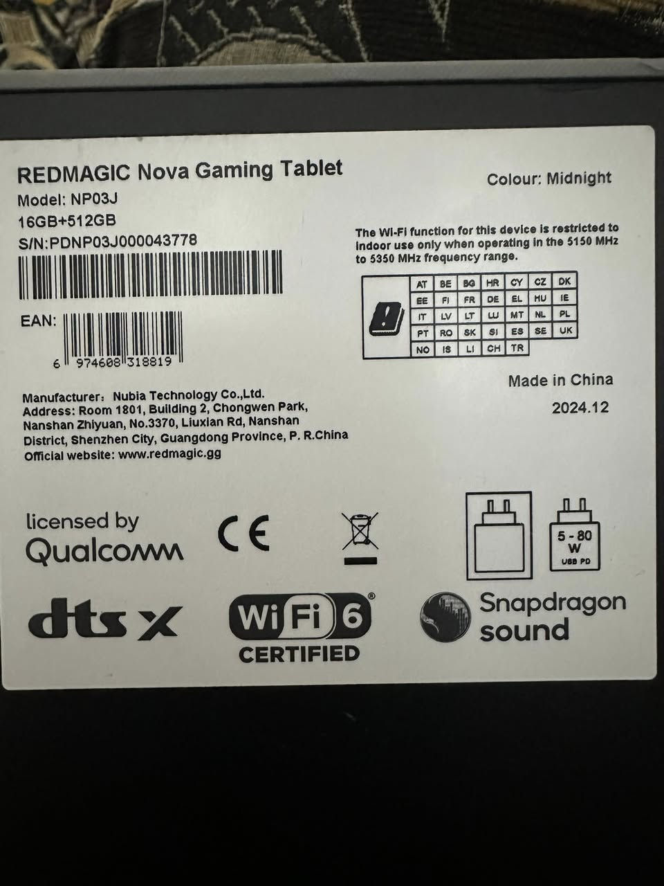 ايباد ريد ماجك نوفا
الذاكرة 512 
الرام 16
 اقوه تابلت العاب ممكن تشوفه 
الحجم الكبير 
شاشه 144 فريم 
مبرد داخلي واضاء داخليه و واجه مختصه بالالعاب 
شحن سريع 80 واط 
سعره 685 الف دينار 
مكاني كربلاء 
***********
