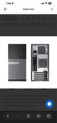 OptiPlex 7020 • i5 جيل ٤ • هارد ٥٠٠ جيجا