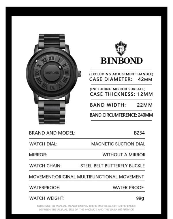 #ساعات_رجاليه 

Brand BinBond
لمحبي التميز والأناقة 🌟🌟
ساعة التريند الجديد للرجال مقاومة للماء
أغرب ساعة في العالم✨🌍
___ 
💛 ماركة عالمية⌚  B234
تمتاز هذه الماركة بصنع الساعات الغريبة و المميزة
___ 
💛 مميزات الساعة
✔️ مقاومة للماء حتى عمق 30 متر 
✔️ الطلاء ستانلس ثابت 
✔️ حزام من الفولاذ
✔️ تصميم المينة عصري
✔️ كوارتز بدون عقارب
✔️ تصميم بدون جام
✔️ الأرقام رومانية
✔️ السير جلد


**إذا كنت صاحب هذا الإعلان وتريد حذفه لأي سبب، رجاءا أرسل رسالة إلى الدعم الفني**