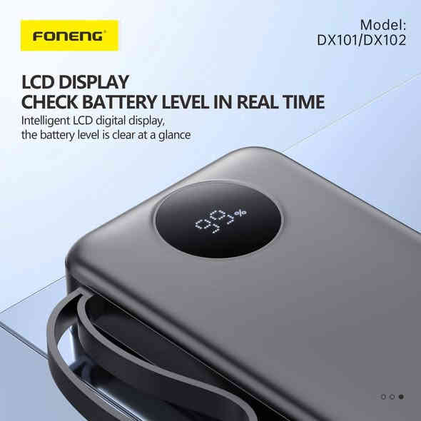 ئەم پاوەر بانکە 20000mAh بۆ کارکردن و دەرچوون و گەشتکردن بە شێوەیەکی پراکتیکی کاردەکات. 🔋 تایبەتمەندی 4 کێبڵی ناوەکی هەیە کە ئامادەن بۆ بەکارهێنان، هەرجارەیەک کێشەی گەڕان بەدوای کێبڵێکدا نامێنێت. ✔ توانای گەورە ڕێگە بە چەندین بارگاویکردنەوە دەدات. ✔ 4 کێبڵی ناوەکی بۆ ئامێرە جۆراوجۆرەکان. ✔ شاشەی دیجیتاڵی ڕێژەی شەحنکردنەوە پیشان دەدات. ✔ دوو دەرچەی USB بۆ شەحنکردنەوەی دوو ئامێر لە یەک کاتدا. ✔ دیزاینێکی بەهێز و تاڕادەیەک سووکە بۆ بەکارهێنانی ڕۆژانە. بۆ بینینی وێنەی زیاتر یان وردەکاری زیاتر، تکایە نامە بنێرن.

بۆ نرخ نامەی بنیرە 
ژ.م:: *********** لە وسئاپ نامەی بنیرە
گەیاندەن بۆ کوردستان و عیراق هەیە طوز
