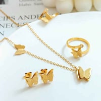 سيت الفراشة • قلادة محبس تراچي • ذهبي