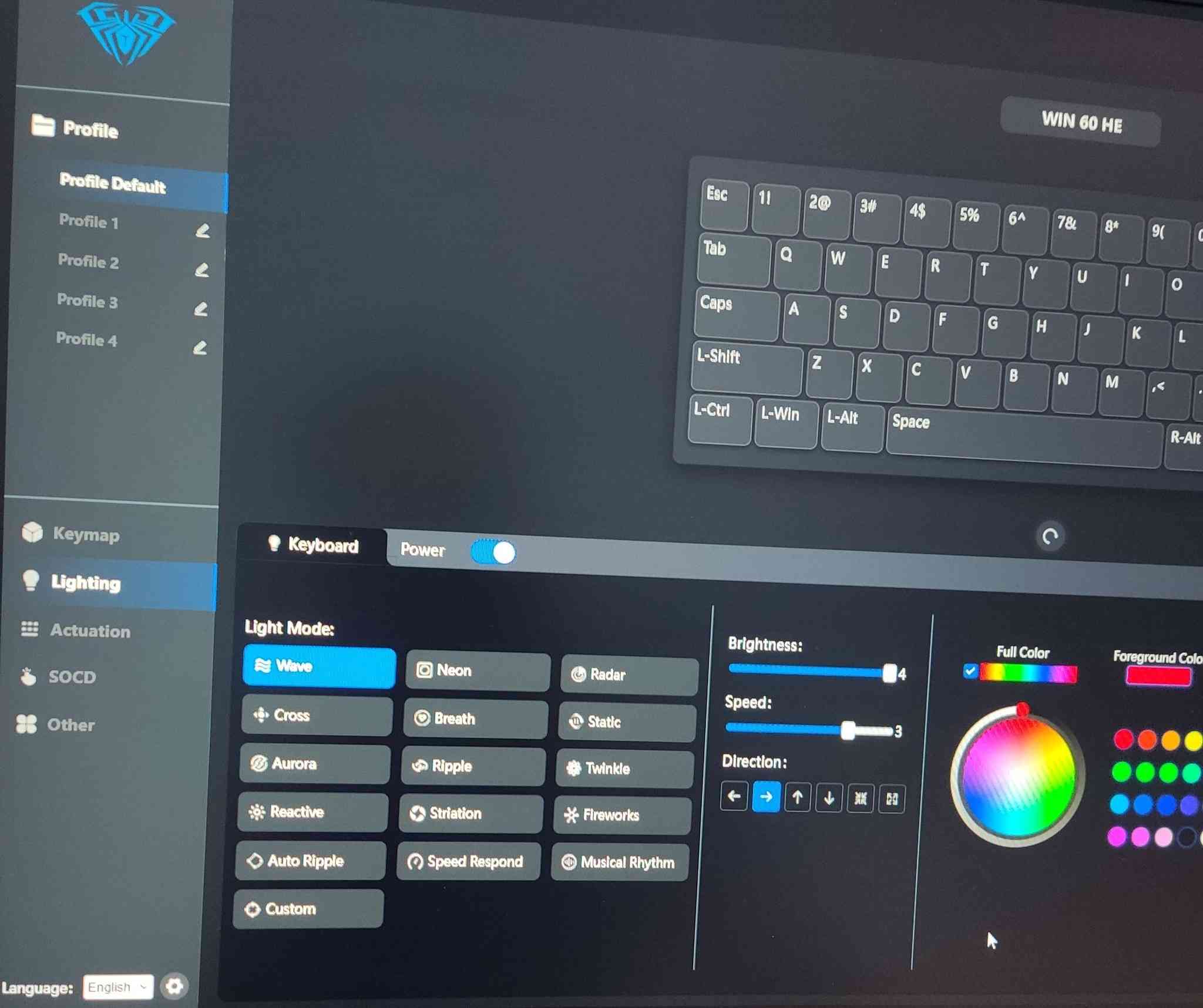 كيبورد مغناطيسي حجم 60% واير تايب سي RGB 
جديد سعر 50 الف
مميزاته 
حجم صغير 
الRGB تخصيصاته كثيرة 
أفضل من الميكانيكي بشكل ملحوظ جداً 
طبعاً يحتوي تطبيق لتخصيص أزرار وتحكم بسرعة أستجابتها والRGB كذلك


**إذا كنت صاحب هذا الإعلان وتريد حذفه لأي سبب، رجاءا أرسل رسالة إلى الدعم الفني**