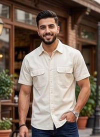 قميص كتان • مقاسات L–3XL • الزهيرات