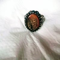 خاتم عقيق كرزي • فضة 925 • منقوش حسبي الله