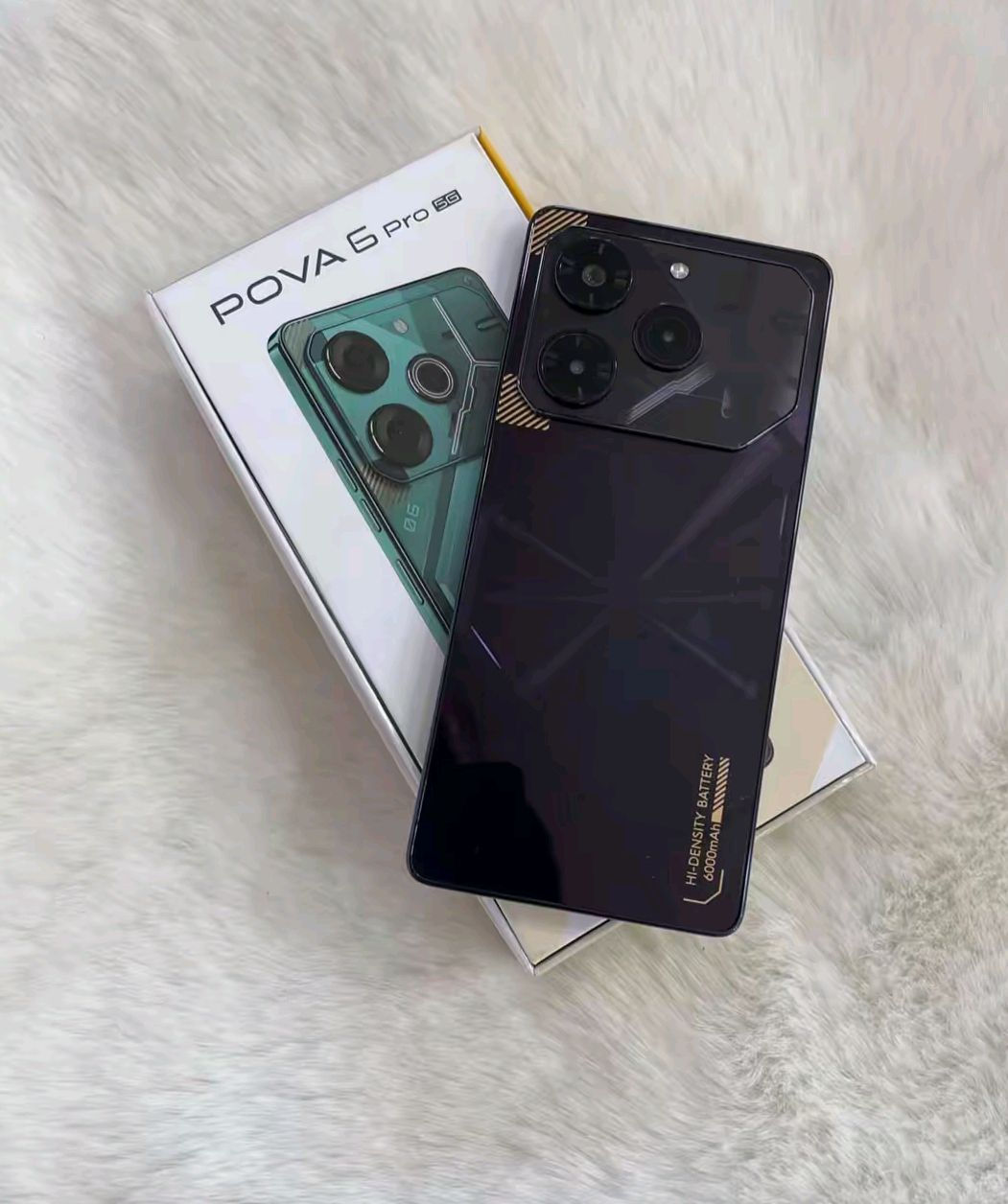 ( مراوس ب أيفون )TECNO POVA 6 Pro 5Gتكنو POVA 6 Pro مميزات

تكنو POVA 6 Pro يتميز بالمواصفات التالية:
- الشاشة:
- حجم الشاشة: 6.78 إنش
- نوع الشاشة: AMOLED
- دقة الشاشة: 1080 x 2436 بكسل
- معدل التحديث: 120 هرتز
- السطوع: 1300 نيتس
- المعالج:
- المعالج: MediaTek Dimensity 6080
- وحدة المعالجة المركزية: ثماني النواة
- الذاكرة:
- الذاكرة العشوائية (RAM): 8GB أو 12GB
- الذاكرة الداخلية: 256GB
- الكاميرا:
- الكاميرا الخلفية: 108MP مع فتحة عدسة f/1.9
- الكاميرا الأمامية: 32MP مع فتحة عدسة f/2.2
- البطارية:
- السعة: 6000 مللي أمبير
- الشحن السريع: 70 واط
- الشحن العكسي: 10 واط
- نظام التشغيل:
- Android 14 مع واجهة HIOS 14
- مميزات أخرى:
- مستشعر بصمة الإصبع تحت الشاشة
- دعم مقاومة الماء والغبار IP53
- سماعات ستيريو
- دعم الشحن السريع والشحن العكسي
- منفذ USB Type-C 2.0
- بلوتوث 5.3
- واي فاي ثنائي النطاق
¹ ²


**إذا كنت صاحب هذا الإعلان وتريد حذفه لأي سبب، رجاءا أرسل رسالة إلى الدعم الفني**